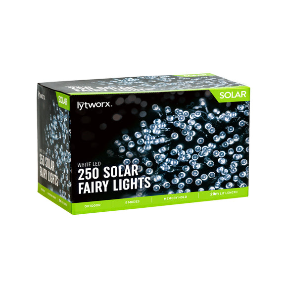Lytworx 250 Solar White LED Fairy Light