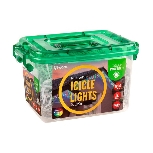 Lytworx Solar Icicle 1200 LED Multi Colour Lights