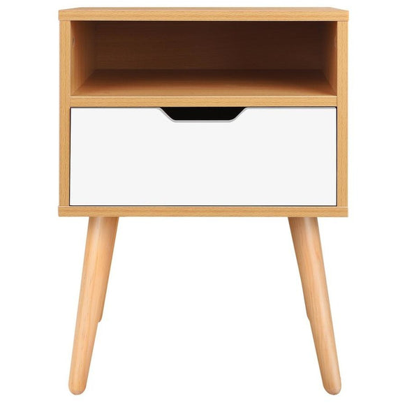 Tomi Bedside Table Nightstand - Maple