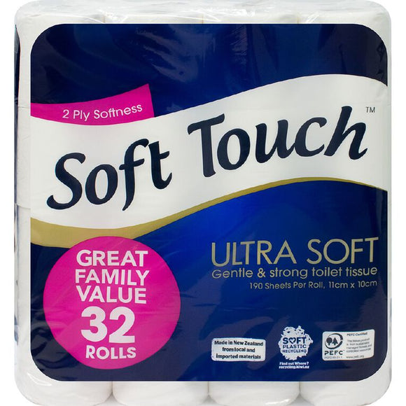Soft Touch Toilet Tissue White 32 Pack