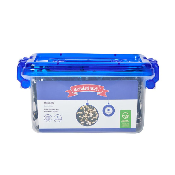 Wonderland Plug-In String Lights 19.5m Warm White - Dark Wire
