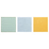Microfiber cloth, 3pc green/blue/yellow, 28x28 cm