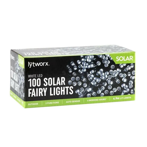 Lytworx 100 White LED Solar Fairy Light