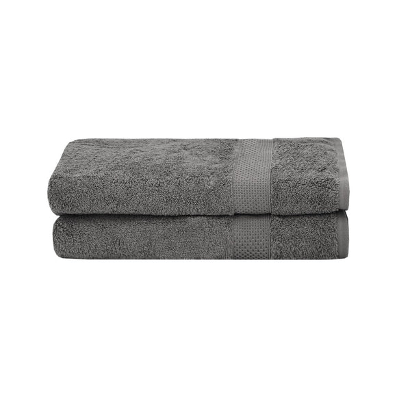 J&J Monster Towel 2 Pack - Steel Grey 90x150cm