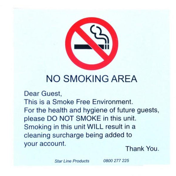No Smoking Will Charge 105x105 sticky back