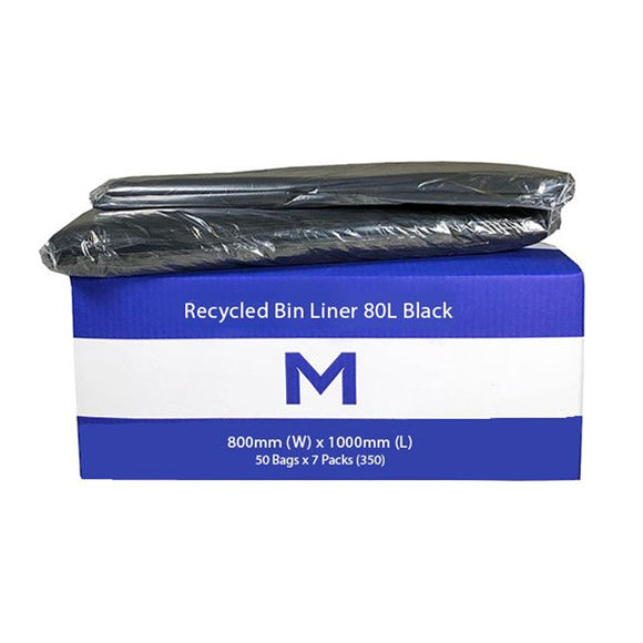 M-Series Bin Liner 80Ltr Black - Pack