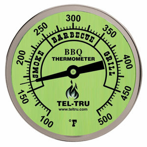 Tel-Tru BBQ Thermometer 2" Dial & 2.5" Stem Glow