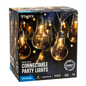 SPECIAL Lytworx Warm White Festoon Connectable Party Lights - 20 Pack