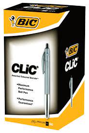 BIC Clic Medium Ballpoint Pen Black x 10