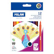 Milan Markers Value Fine Tip Assorted Colours x 12