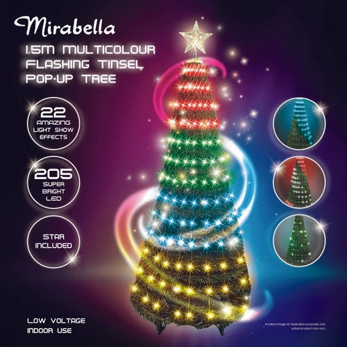 Mirabella 1.5M LED Light Show Pop-Up Dome Tree