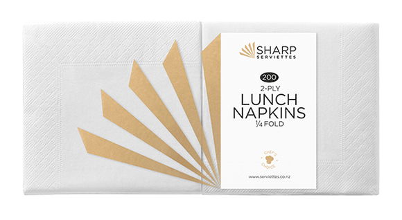 SHARP 1/8 Redifold 2 ply Lunch Napkin x 3000 CTN